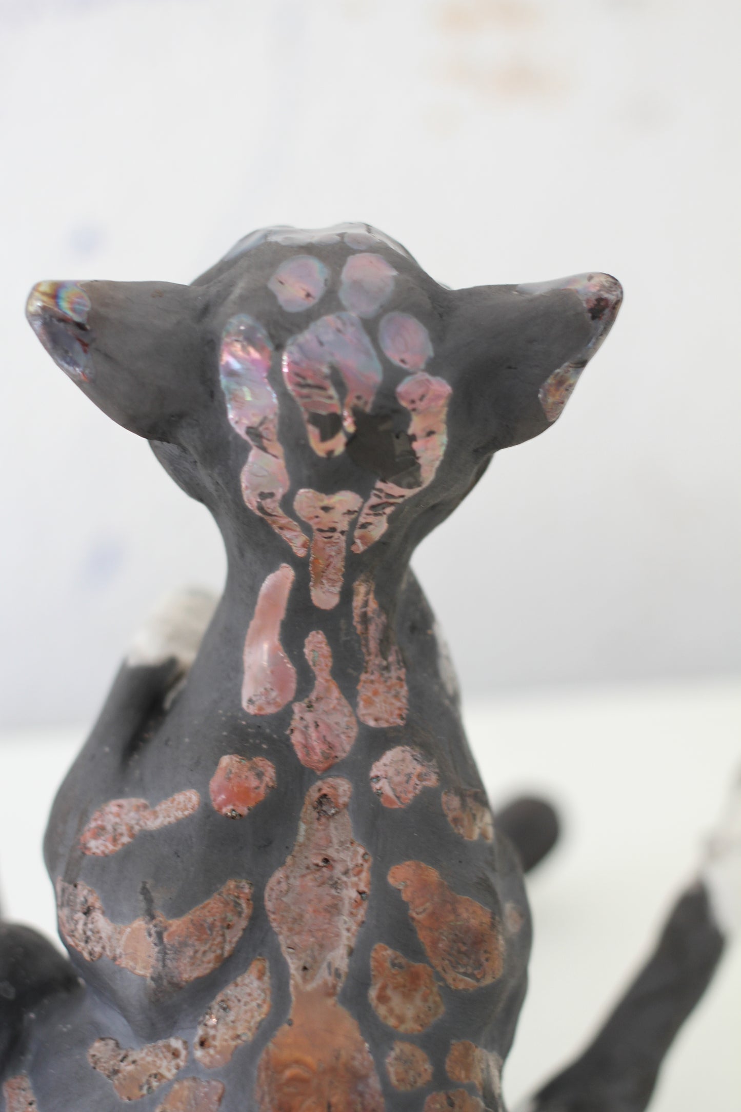 Birch & Smoke Smiling Raku Kitty