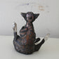 Birch & Smoke Smiling Raku Kitty