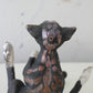 Birch & Smoke Smiling Raku Kitty