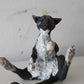 Birch & Smoke Smiling Raku Kitty