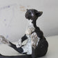 Birch & Smoke Smiling Raku Kitty