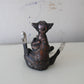 Birch & Smoke Smiling Raku Kitty
