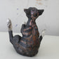 Birch & Smoke Smiling Raku Kitty