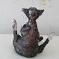 Birch & Smoke Smiling Raku Kitty